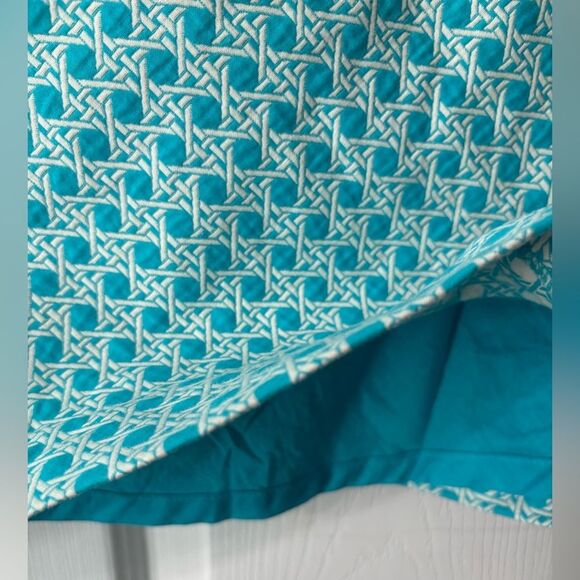 Talbots Petites Teal Geometric MIDI Pencil Skirt, 10P, Preppy, Spring, Easter - Picture 5 of 7